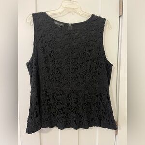 Plus size black peplum top